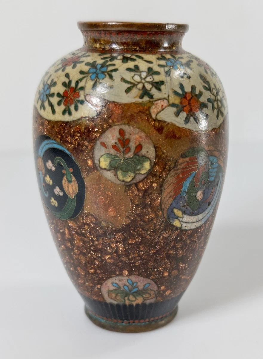 景泰蓝古董原始1850-1899 年日本花瓶| eBay