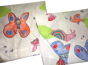 IKEA IKEA KRYP FLYGFA BUGS BEES SPIDERS WEBS BUTTERFLIES  (PAIR) PANELS  56 X90  - Picture 1 of 12