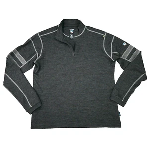 Kuhl Sweater Mens Large Gray 1/4 Team Merino Wool Pullover Outdoor Hiking Shirt - Picture 1 of 10