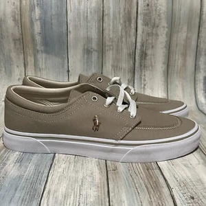 Polo Ralph Lauren Men's Faxon X Canvas Sneaker khaki 9 New - Picture 1 of 8