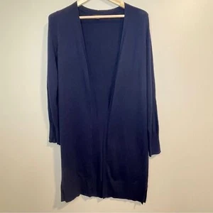 Cardigan lungo aperto Halogen Nordstrom blu navy taglia M - Foto 1 di 5