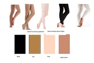 Girls Ladies Footless Tights Super Soft Microfiber Opaque Dance Ballet Tight - Picture 1 of 33