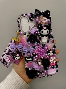 Black purple Goth Kawaii Cute phone Case - Photo 1 sur 3
