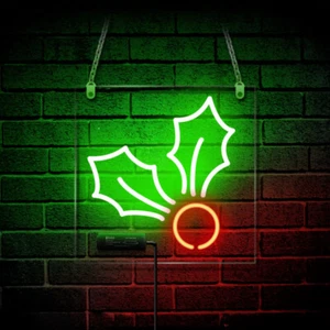 10"x10"Christmas Tree Branches Neon Sign Light Xmas Party Wall Decor Nightlight - Picture 1 of 3