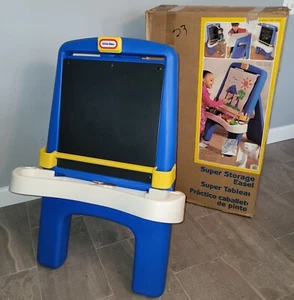 Vintage Little Tikes Child Size Super Storage Easel in Box Chalkboard Paint Draw - Picture 1 of 11