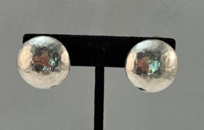 IPPOLITA 925 Sterling Silver Electroform Dome Round Hammered Clip On Earrings - Image 1 of 4