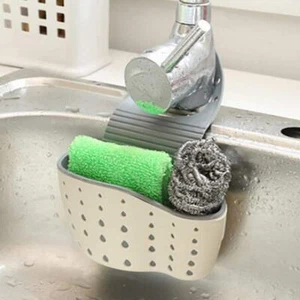 Kitchen Sink Caddy Sponge Holder Dish Soap Holder with Drain Holes for Drying - Picture 1 of 6