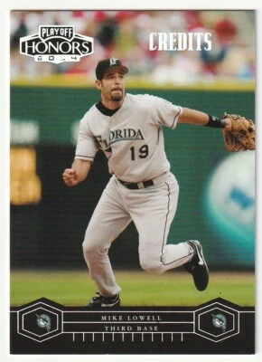 Mike Lowell 2004 Playoff Honors Credits Silver Serial #D 10/50 Marlins #84 - Image 1 of 2