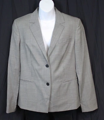 Benetton Blazer Jacket Seasonless Career Sm Black White Check 100% Wool Suit M - Изображение 1 из 3
