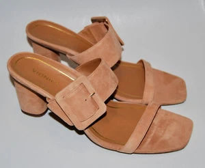 NIB Vionic Women's Tan Suede Brookell Heeled Mule Comfort Sandal sz 11 - Picture 1 of 12