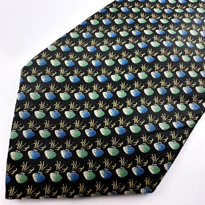 Christian Dior мужской галстук галстук горошек черный зеленый синий шелк классическая длина - Изображение 1 из 4