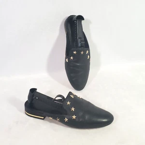 Michael Kors Star NATASHA Slide-On Mules Womens Sz 7.5 Black Leather Star Studs - Picture 1 of 17