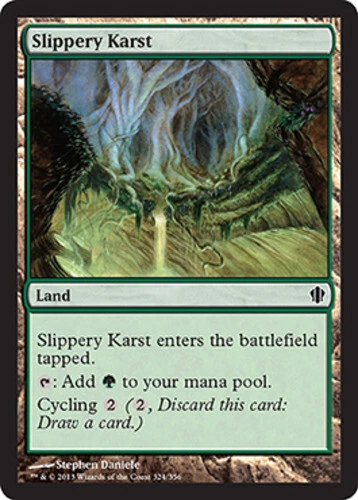 Slippery Karst ~ Lightly Played Commander 2013 MTG Magic UltimateMTG Land Card - Image 1 of 1
