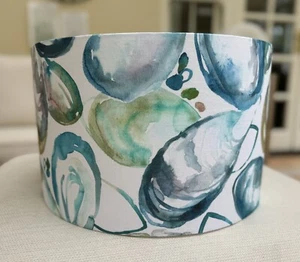 Coastal Mussel Shells Lamp Shade Voyage Marine Fabric Shell Handmade Lampshade - Picture 1 of 8