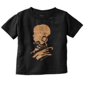Cool Black Woman Silhouette Tribal Heritage Toddler Girl Youth T Shirt For Kids - Picture 1 of 4