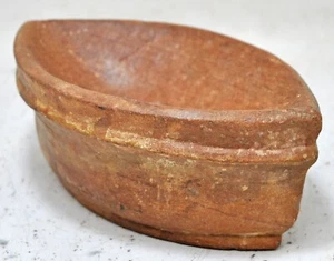 Antik Sand Stein Oval Kharal Schale Original Alt Hand Geschnitzt - Bild 1 von 8