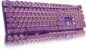V20 Typewriter Keyboard Wireless, 104 Keys Typewriter Style Mechanical with Whit - Picture 1 of 12