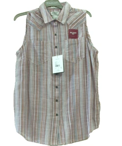Camisa sin mangas Ariat para dama Billie real talla L a rayas nueva - Imagen 1 de 6