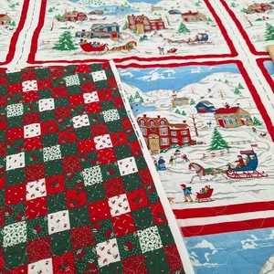 Quilted Fabric Panel Home for the Holidays Cranston makes 9 Reversible Placemats - Picture 1 of 14