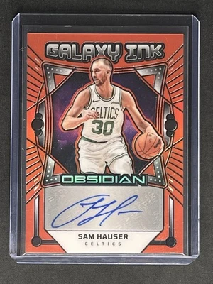 2024-25 Obsidian Sam Hauser Galaxy Ink Electric Etch Orange Flood Auto /99 - Image 1 of 2