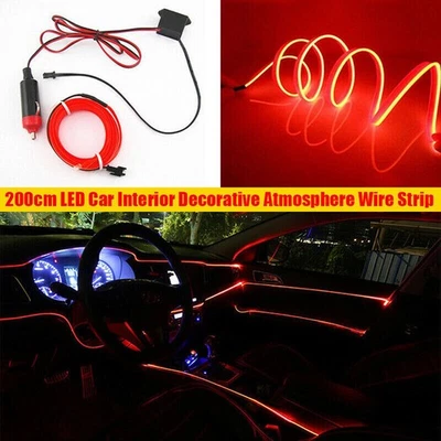 Tira de alambre de atmósfera decorativa interior coche 2M accesorios de lámpara Foto 1 de 4