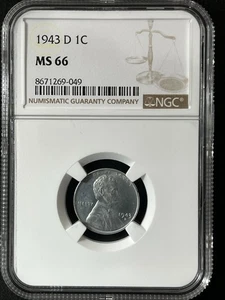 1943-D 1C Lincoln Wheat One Cent NGC MS66 8671269-049 - Picture 1 of 2