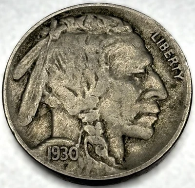 1930 P Buffalo Nickel Fine Condition 5 Cent US Coin - 1095 - Image 1 of 2