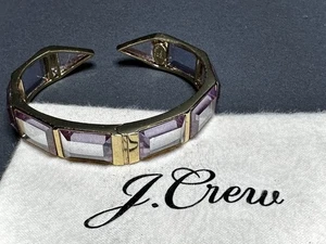Jennifer Meyer für J.Crew Smokey Lavendar vergoldetes Glas Edith Schmuck Manschette - Bild 1 von 10