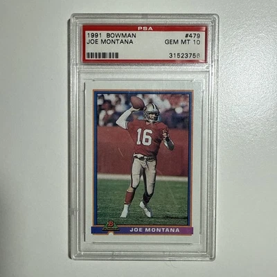 1991 BOWMAN #479 JOE MONTANA 49ERS HOF PSA 10 - Image 1 of 4