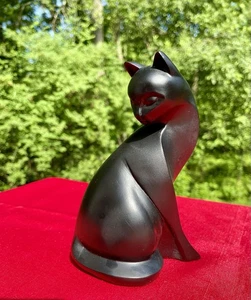 Estatuilla de gato negro vintage MCM - Estatuilla de resina - Imagen 1 de 10