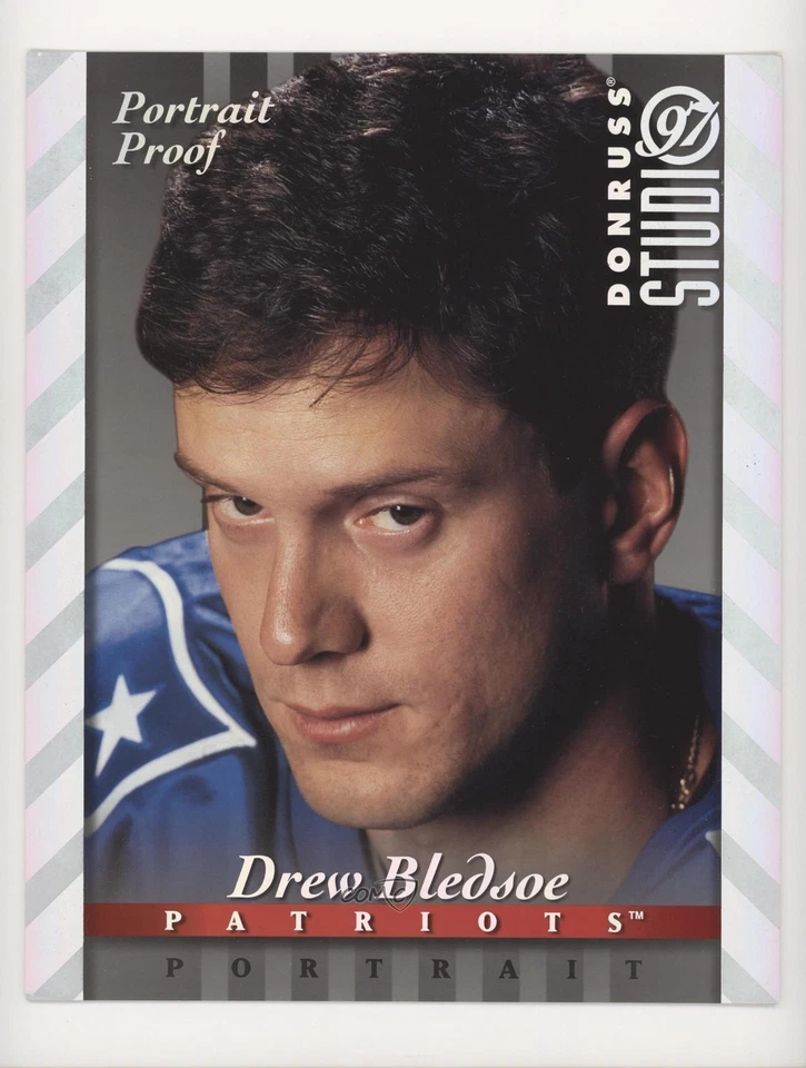 1997 Donruss Studio 8x10 Silver Portrait Proof Drew Bledsoe #4 - Image 1 of 2