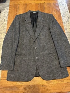 VINTAGE Nino Cerruti Sport Mantel Herren 36 braun Blazer Wolle Tweed Hahnentritt 80er * - Bild 1 von 8