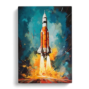 Rakete Action Kunst Leinwand Wandbild Kunstdruck gerahmtes Bild Deko Wohnzimmer Schlafzimmer - Bild 1 von 4