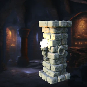 Säule mit beleuchteter Taschenlampe LED Gelände Dungeons und Drachen Mondschein Miniaturen - Bild 1 von 2