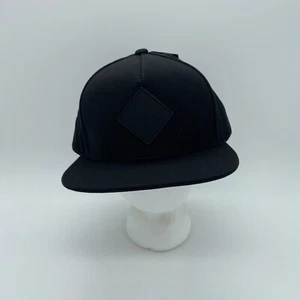 RVCA Men's Trucker Snapback Hat Cap Logo Solid All Black Adjustable One Size - Picture 1 of 7