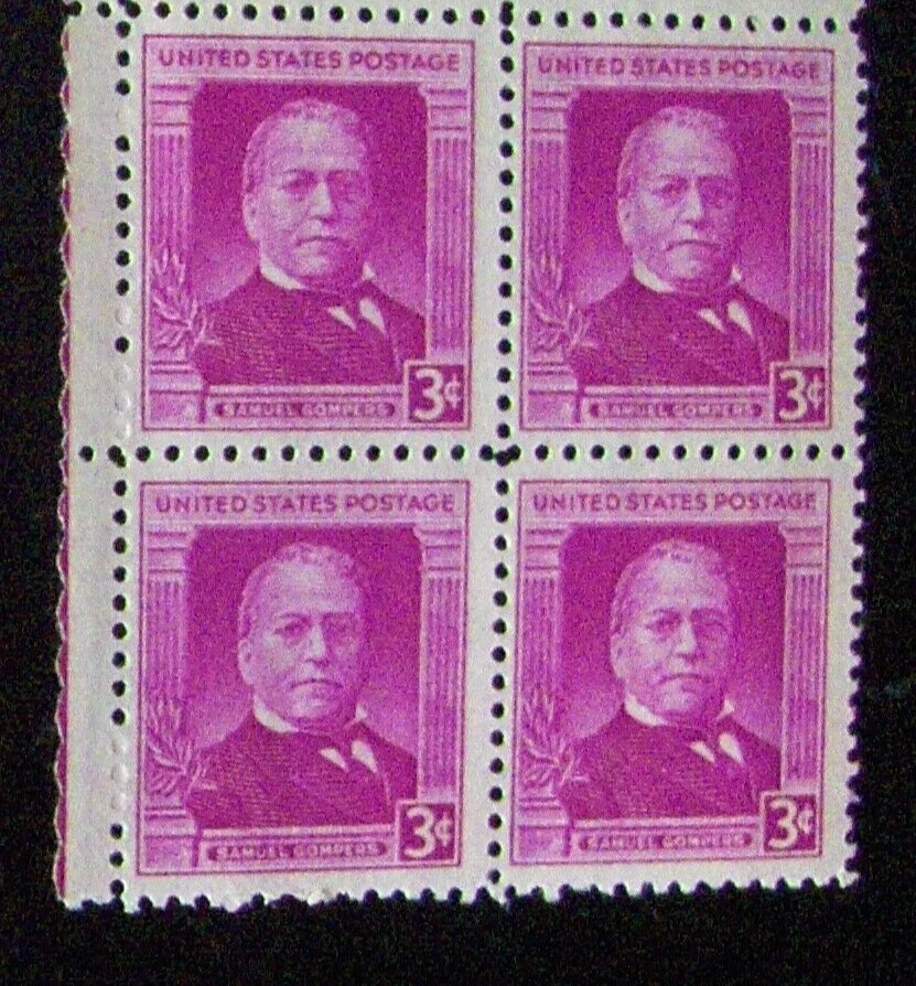 US  3¢ Stamp Scott #988 Samuel Gompers MNH 1950 block of 4 - Image 1 of 1