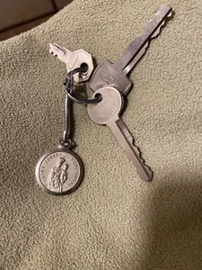 Vintage St. Joseph Du Mont Royal KEYCHAIN W Ford Car Keys VG ! - Picture 1 of 4