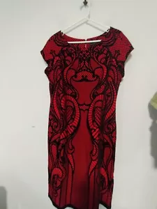 Worthington Women's Size 16 Red/Black Just Below The Knee Dress - Picture 1 of 6