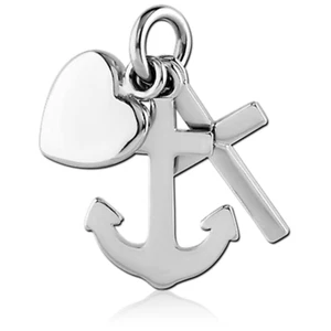 Ketten Anhänger Old School Anker Herz Kreuz Anchor Seemannsgrab Edelstahl 316L - Bild 1 von 1