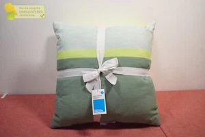 Room Essentials 2pk Color Block Printed Woven Cotton 16x16" Throw Pillow Green* - Picture 1 of 4