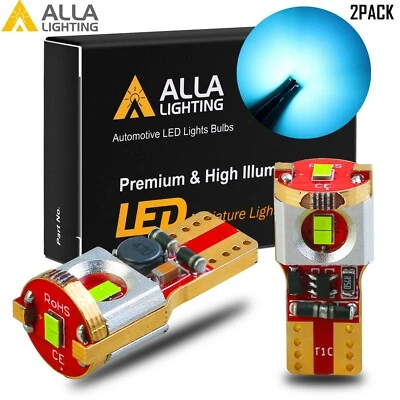 Alla LED 2821 T10 194 Light Sky Blue Tint Parking Light Bulb,Peanut Bulb DRL - Image 1 of 4