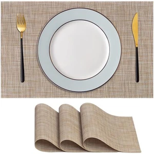 Table Placemats Set of 4 - Heat Resistant Wipeable Classic - Indoor & Outdoor... - Picture 1 of 7
