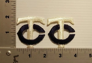 2-PCS MINNESOTA TWINS  (NAVY & WHITE)   VINTAGE EMBROIDERED PATCH - Imagen 1 de 2