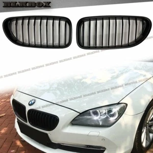 For BMW 12-16 F06 F12 F13 6-SERIES Use Front Nose Grille P-Trim Matte Black Pair - Bild 1 von 3