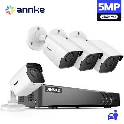 ANNKE 5MP Lite DVR 4x cámaras TVI conjunto de cámara de vigilancia visión nocturna acceso remoto