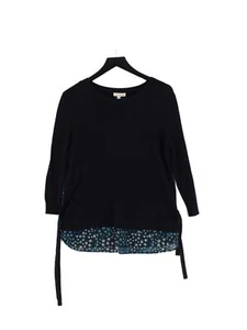 Monsoon Women's Jumper M Blue Floral Viscose with Nylon Round Neck Pullover - Picture 1 of 6