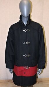 Manteau femme style pompier US POLO RALPH LAUREN laine noir & rouge taille L