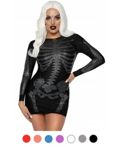 Brand New Rhinestone Skeleton Dress Leg Avenue 86928 - Picture 1 of 6