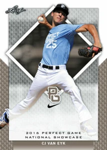 CJ VAN EYK 2016 LEAF "PERFECT GAME" SHOWCASE NIKE ALL-AMERICAN ROOKIE CARD! - Picture 1 of 1