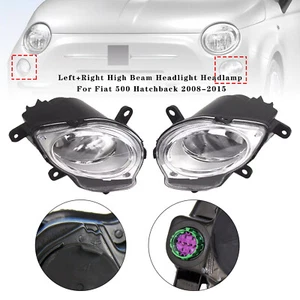 Left+Right High Beam Headlight Headlamp For Fiat 500 Hatchback 2008-2015 ZA - Picture 1 of 20